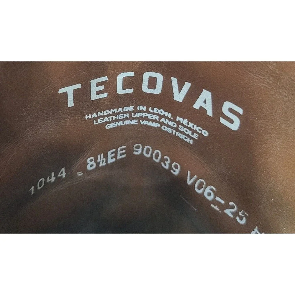 Tecovas The Wyatt II Men's Size US 8.5EE Pecan Ostrich Cowboy Western Boots.